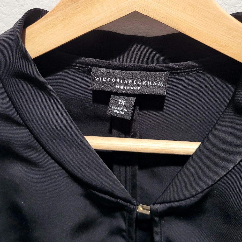 Victoria Beckham For Target Black Ruffle Peplum Open Front Jacket Size 1X - Picture 5 of 7